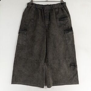 Boohoo MAN Pants Jeans XXXL Gray Wide Leg Cargo Baggy Streetwear Goth Skater Y2K